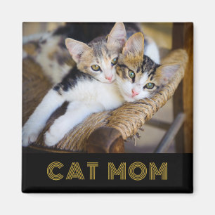 Niedlich Cat Mama Foto Magnet