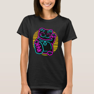 Niedlich Cat Maneki Neko Japanisch Willkommen Kitt T-Shirt