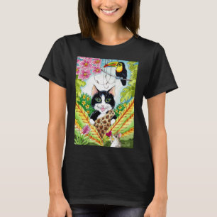 Niedlich Cat Maus Toucan Orchid Dschungel T-Shirt
