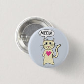 Niedlich Cat Meow Button (Vorne & Hinten)