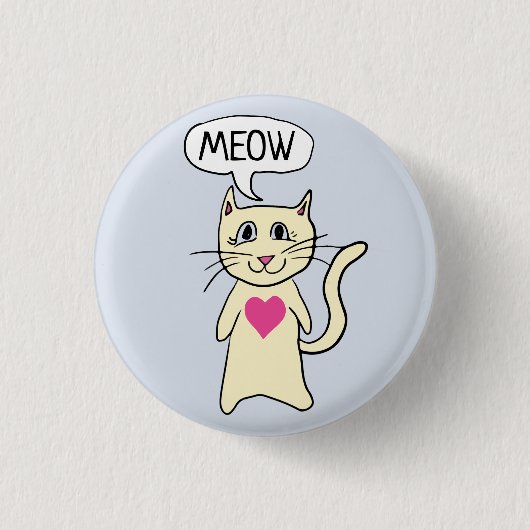 Niedlich Cat Meow Button (Vorderseite)