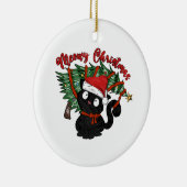 Niedlich Cat Meow Christmas Funny Pet Keramik Ornament (Rechts)