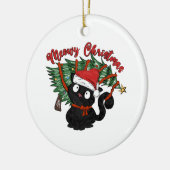 Niedlich Cat Meow Christmas Funny Pet Keramik Ornament (Links)