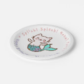 Niedlich Cat Mermaid Girl Birthday Meowmaid Purrma Pappteller (Schrägansicht)