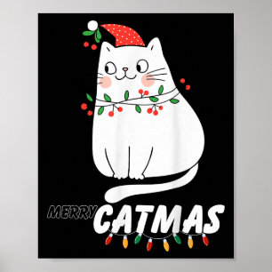 Niedlich Cat Mermas Weihnachtskatzenliebhaber Sant Poster