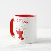 Niedlich Cat Merry & Happy | Niedliche Tasse zu We (Vorderseite Links)