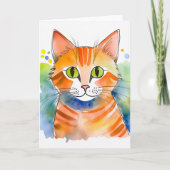 Niedlich Cat Orange Tabby Karte (Vorderseite)