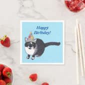 Niedlich Cat Party Happy Birthday Napkins Serviette (Beispiel)