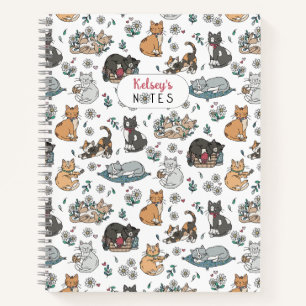 Niedlich Cat Pattern Girls School Notebook Notizblock
