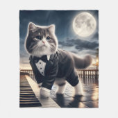 Niedlich Cat Pawdigy Plays a Moonlight Sonata Fleecedecke (Vorderseite)