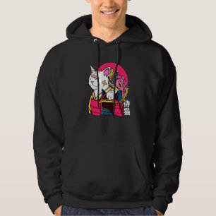 Niedlich Cat Pet Ninja Samurai japanisches Kanji Hoodie