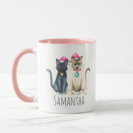 Niedlich Cat Pink Weihnachtskaffee Mugs Tasse