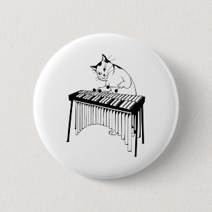 Niedlich Cat Playing Schlagzeug Musical Xylophone Button