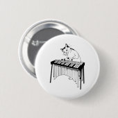 Niedlich Cat Playing Schlagzeug Musical Xylophone Button (Vorne & Hinten)