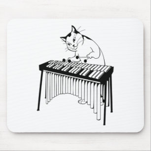 Niedlich Cat Playing Schlagzeug Musical Xylophone Mousepad