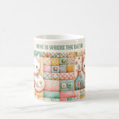 Niedlich Cat Quilt Patchwork Pastel Individuelle N Kaffeetasse (Mittel)