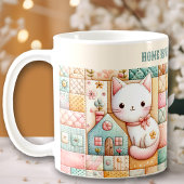 Niedlich Cat Quilt Patchwork Pastel Individuelle N Kaffeetasse