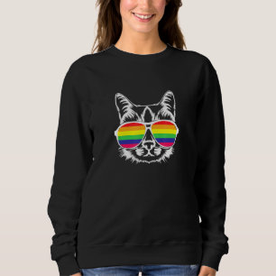 Niedlich Cat Rainbow Glasses Sonnenbrillen Lgbtq L Sweatshirt