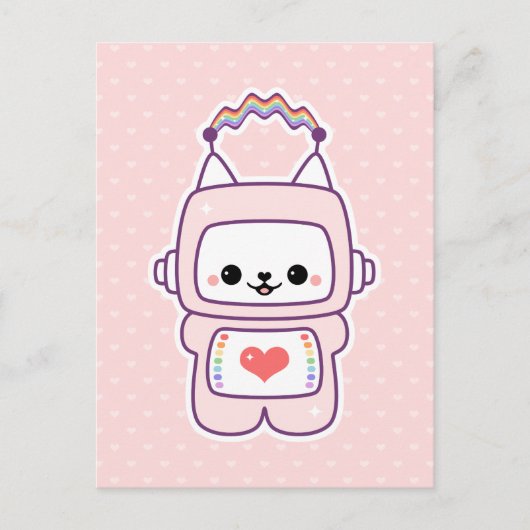 Niedlich Cat Robot Postkarte (Vorderseite)