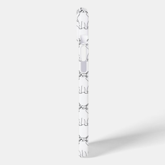 Niedlich Cat Schwarz-weiß Cartoon Muster Case-Mate iPhone Hülle (Rückseite / Links)