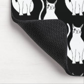 Niedlich Cat Schwarz-weiß Pattern Cartoon Mousepad (Ecke)