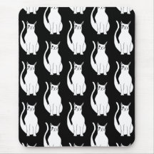 Niedlich Cat Schwarz-weiß Pattern Cartoon