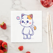 Niedlich Cat Smile Serviette (Beispiel)