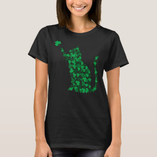 Niedlich Cat St Patricks Day Clover Lucky Cat Mama T-Shirt