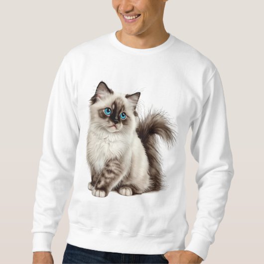 Niedlich Cat T-Shirt Cat Mama Cat Vater Sweatshirt (Vorderseite)