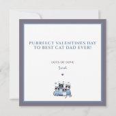 Niedlich Cat Valentine's day Card Cat Vater Blau Karte (Rückseite)