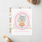 Niedlich Cat Valentinstag Card Mitteilungskarte (Vorderseite/Rückseite Beispiel)