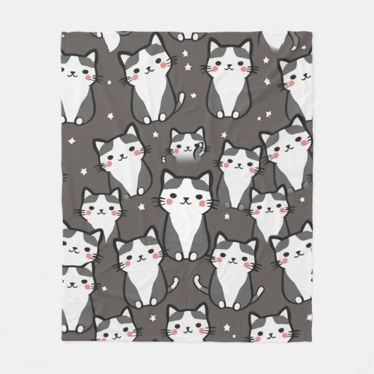 Niedlich Cat Vibes Fleecedecke (Vorderseite)