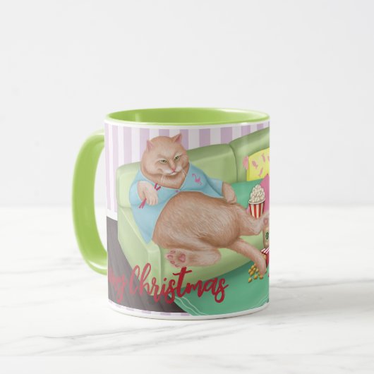 Niedlich Cat Weihnachten Tasse (Vorderseite Links)