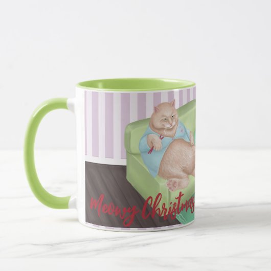 Niedlich Cat Weihnachten Tasse (Links)