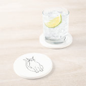 Niedlich Cat Winking Kitty Cartoon Schwarz-weiß Getränkeuntersetzer (Seite)