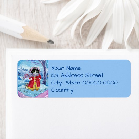 Niedlich Cat Winter Valentine Rücksendeadresse Lab (Insitu)