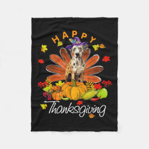 Niedlich Catahoula Leopard Hund Happy Thanksgiving Fleecedecke