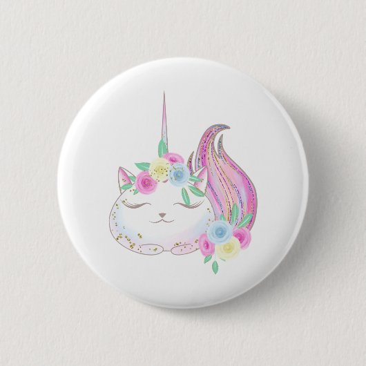 Niedlich Caticorn Button (Vorderseite)