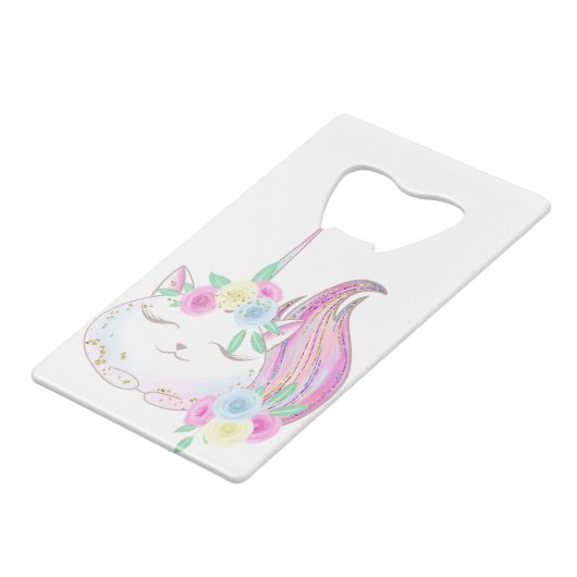 Niedlich Caticorn Geldbeutel Flaschenöffner (Vorderseite Schrägansicht)