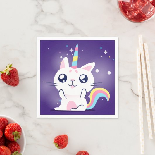 Niedlich Caticorn Serviette (Beispiel)