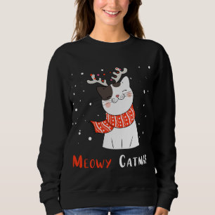 Niedlich Catmas Rentiere Weihnachtskatze Kitten Lo Sweatshirt