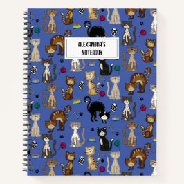 Niedlich Cats Muster Personalisiert Notebook Notizblock