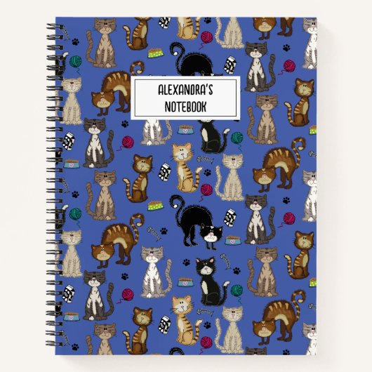 Niedlich Cats Muster Personalisiert Notebook Notizblock (Vorderseite)