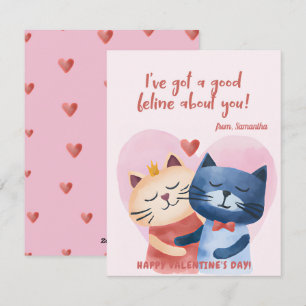 Niedlich Cats Punny Funny Funny Kids Valentinstag Feiertagskarte