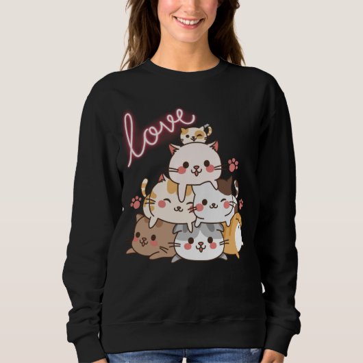 Niedlich Cats Sweatshirt (Vorderseite)