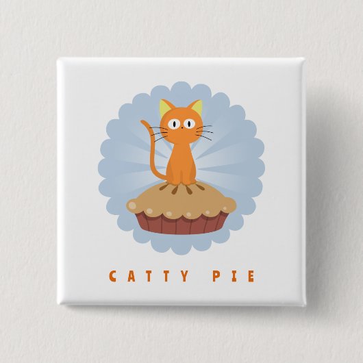 Niedlich Catty Pie Cat Lover Button (Vorderseite)