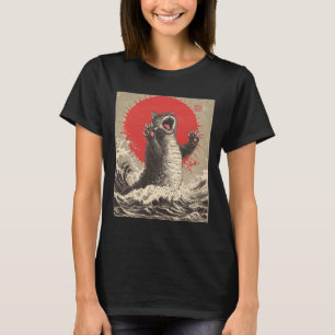 Niedlich Catzilla Cat Japanisch Art Funny Cat T-Shirt