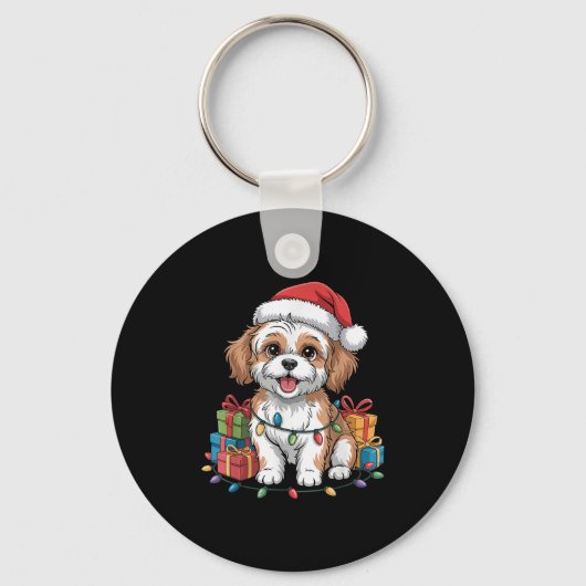 Niedlich Cavachon Weihnachts Weihnachtsdesign Funn Schlüsselanhänger (Vorderseite)