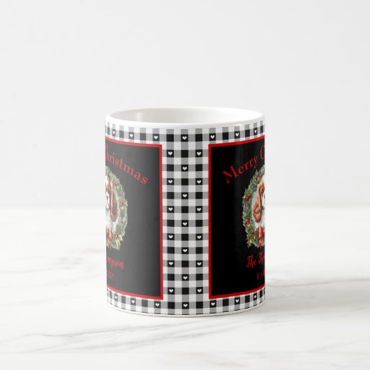 Niedlich Cavalier Charles Dog Name Gingham Weihnac Kaffeetasse (Mittel)