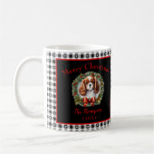 Niedlich Cavalier Charles Dog Name Gingham Weihnac Kaffeetasse (Links)